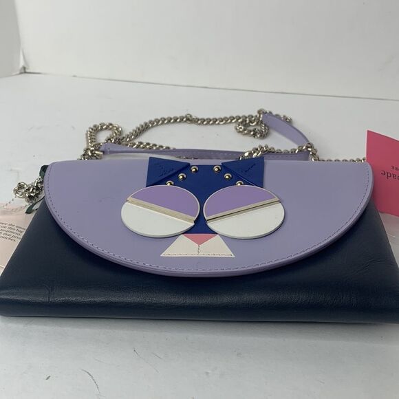 Kate Spade Spademals Smitten Kitten leather chain crossbody bag NWT - Picture 5 of 11